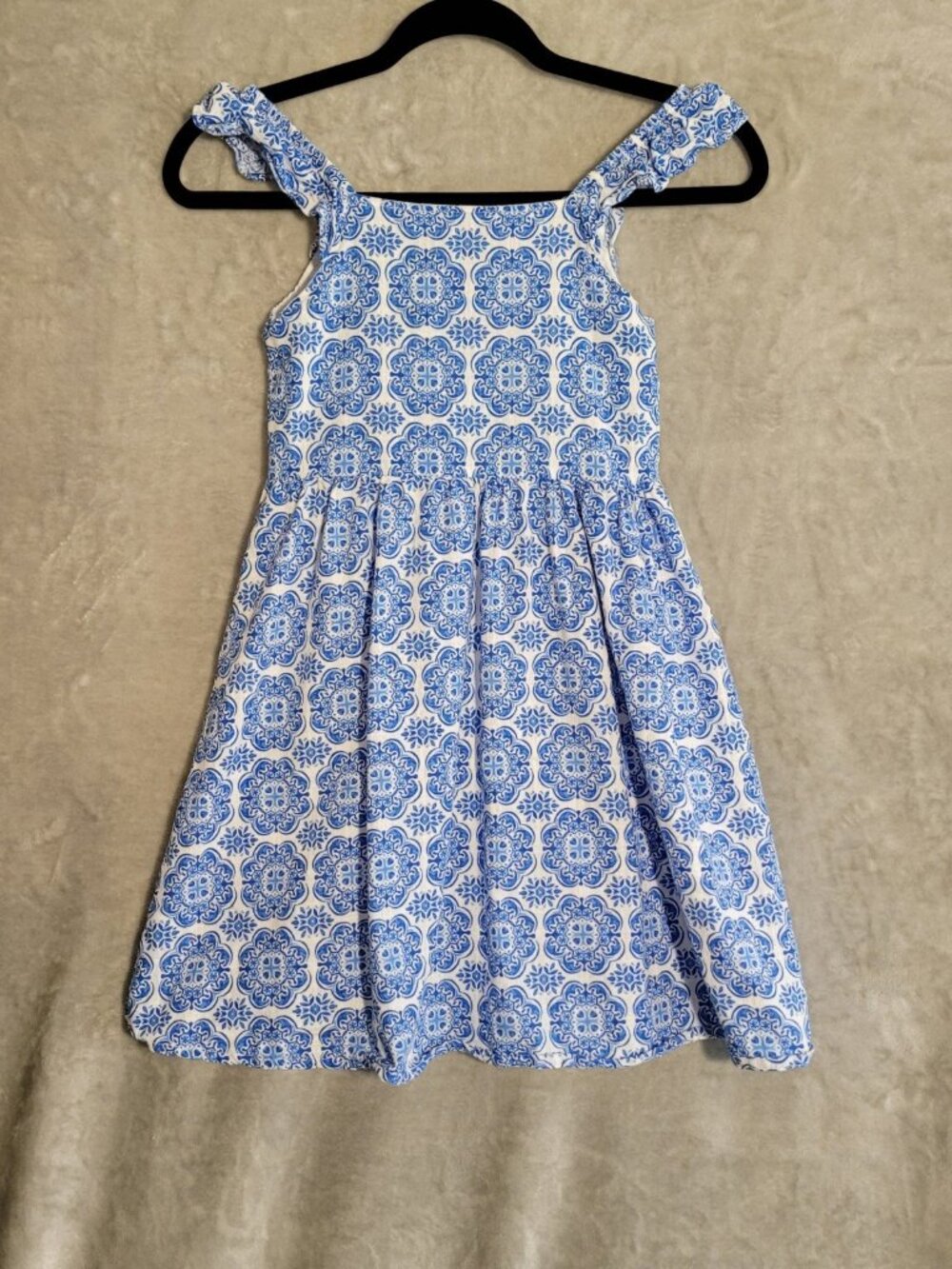 Paisley Lane Girls Blue White Paisley A-Line Cotton Dress Sleeveless Sz 10